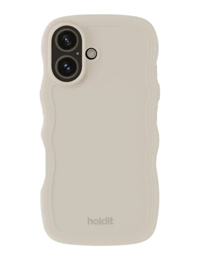 Holdit Wavy Case Light Beige - Cream - IPHONE 16
