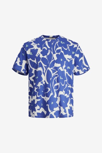 Jack & Jones Junior T skjorte jorMarbella Aop Tee SS Crew Neck Hvit Jack & Jones Junior T skjorte jorMarbella Aop Tee SS Crew Neck Hvit