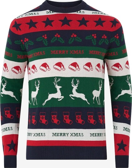 ONLY & SONS Julegenser onsXmas Reg 12 Mix Xmas Jac Crew KN Blå ONLY & SONS Julegenser onsXmas Reg 12 Mix Xmas Jac Crew KN Blå