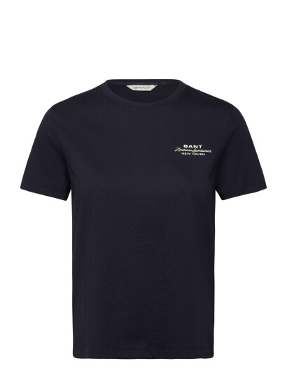 GANT Reg Graphic Print Ss T Shirt   Navy   XL
