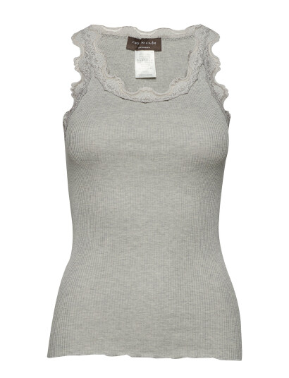 Rosemunde Rwbabette Silk Sl U-Neck Long Lace - Grey - XL