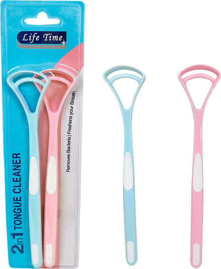 2 stk. Tungerensere Life Time Dual 2 In 1 Tungeskraper 2 stk. Tungerensere Life Time Dual 2 In 1 Tungeskraper