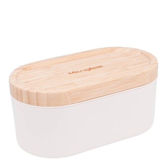 Microplane Container Grater rivjern m/beholder cashmere/bambus