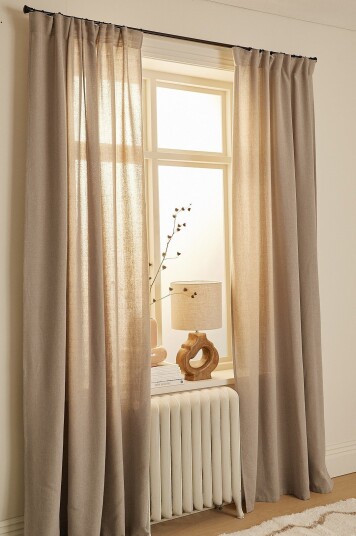 Ellos Home Gardin med multibånd Isabelle 2 pakning Beige