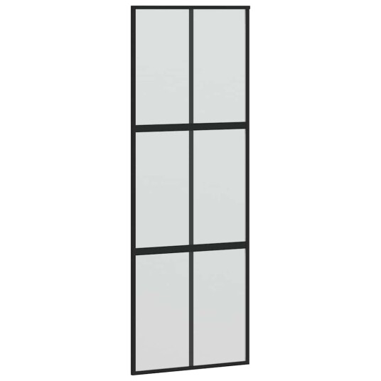 vidaXL Skyvedør med monteringssett svart 76x205 cm herdet glass vidaXL Skyvedør med monteringssett svart 76x205 cm herdet glass
