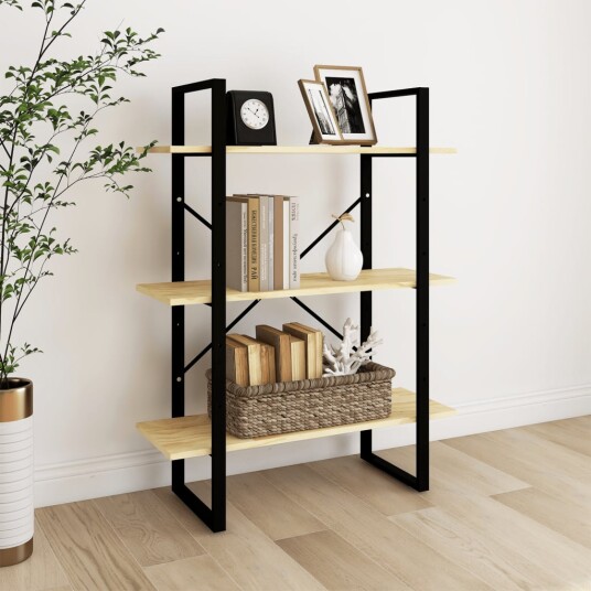 vidaXL Bokhylle 3 niv?er 80x30x105 cm heltre furu vidaXL Bokhylle 3 niv?er 80x30x105 cm heltre furu