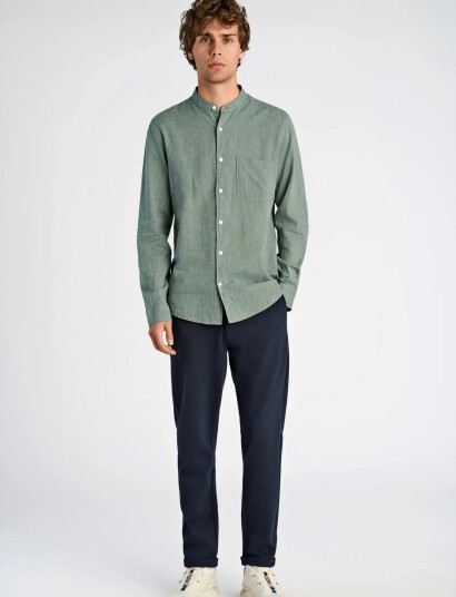 Lindbergh Linen/Cotton Shirt L/S Green L Lindbergh Linen/Cotton Shirt L/S Green L