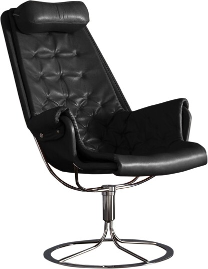 Dux Dux Jetson Lenestol Fullt Trukket Bærestoff Lin 21 Skinn Dakota 88 Svart Lenestoler Bruno Mathsson Svart Lær/naturlig Materiale/metall/syntetisk