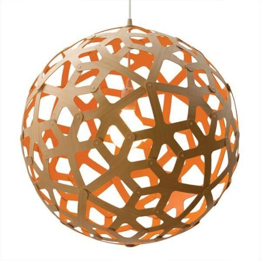 David Trubridge Coral Ø100 Orange Taklampe