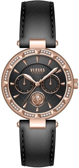 Versus by Versace Dameklokke VSPOS3621 Sertie N Crystal Sort/Lær