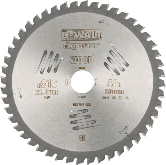 Dewalt DT4320 216 mm Sirkelsagblad med 48 tenner for treverk