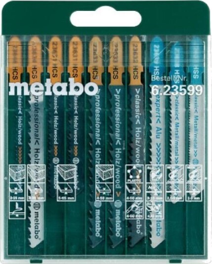 Metabo Stikksagbladsett 10 deler - Sagblader for Metall og Tre Metabo Stikksagbladsett 10 deler - Sagblader for Metall og Tre