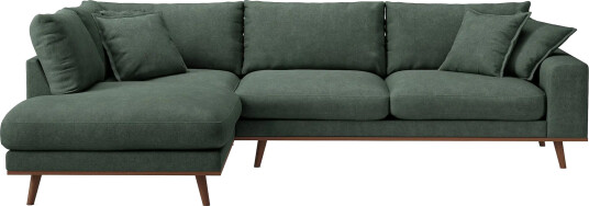 Copenhagen Premium 4 personers Venstrevendt L formet Dyb Chaiselongsofa i Stoff Grön