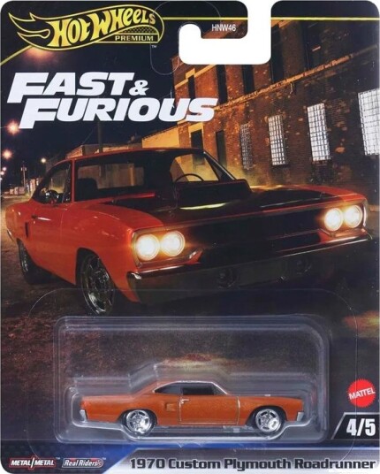 Hot Wheels Lekebil – Fast & Furious Premium – 1970 Custom Plymouth Roadrunner