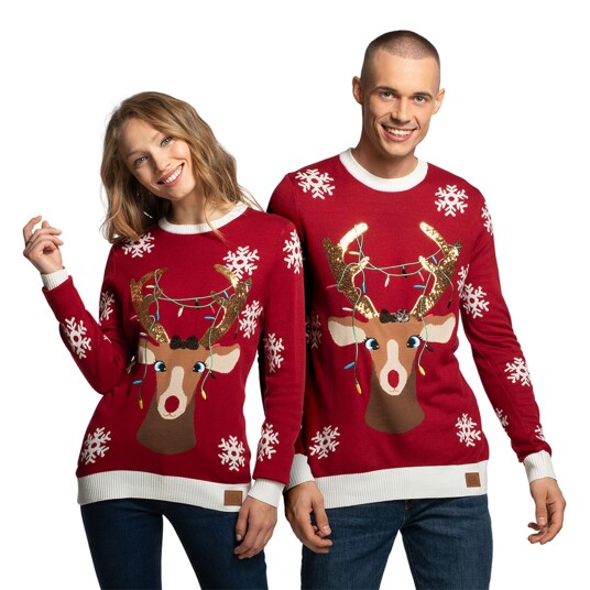 Silly Santa Søtt Reinsdyr Julegenser - X-Large