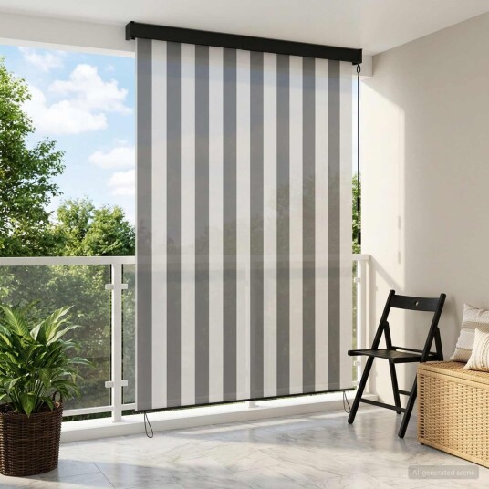 vidaXL Rullegardin Antrasitt og Hvit 100 x 250 cm Stoff og Aluminium