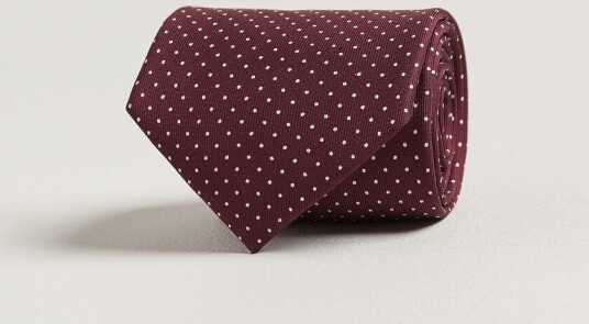 E. Marinella 3 Fold Printed Silk Tie Burgundy
