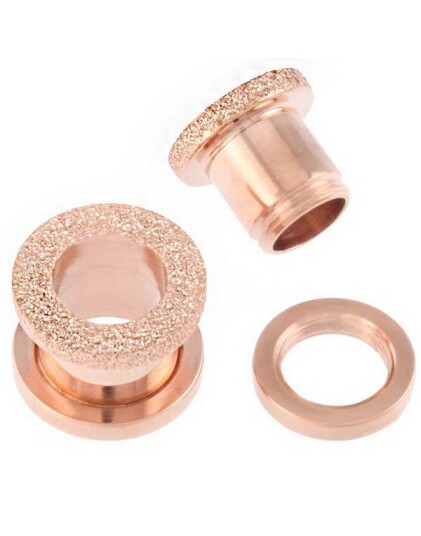 Piercing Tunnel With Gold Diamond Dust Strl 14 mm