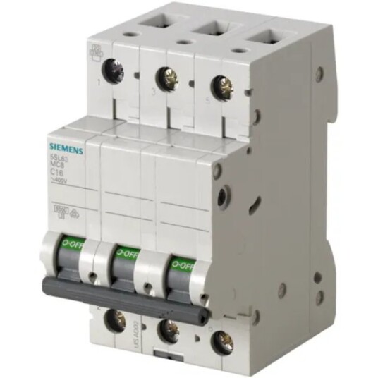 Siemens sikringsskap 3-Pol 6Ka C50 Miniatyrsikringsskap, 1 stykke, SKA-20117 Hvit