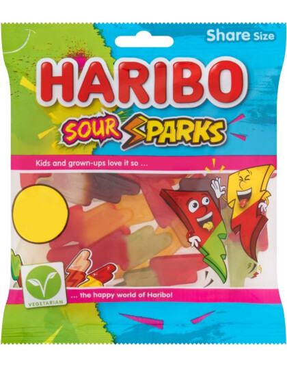 Haribo Sour SparkSur Lynformet Vingummi 140 gram