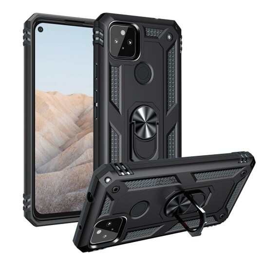 INCOVER Google Pixel 5a Håndverker Bakdeksel med Magnetisk Stativ - Svart