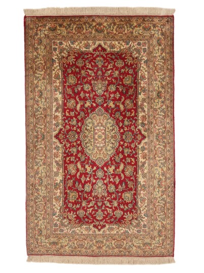Håndknyttet. Opphav: India Kashmir ren silke 24 / 24 Quality Teppe 79x126