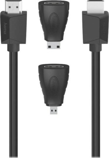 Hama High Speed Hdmi Kabel Med Ethernet Hdmi Hann Til Hdmi Hann 1.5 M Dobbeltisolert Svart 4K Støtte