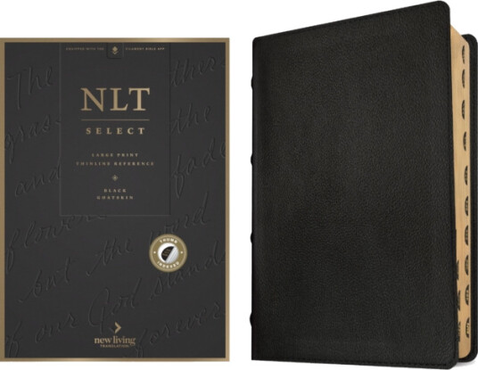 NLT Select Large Print Thinline Reference Bible, Filament Enabled (Goatskin Leather, Black, Indexed, Red Letter)