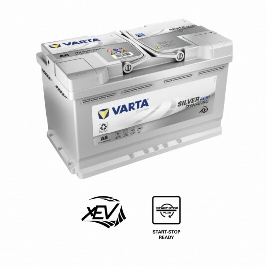 VARTA Silver Dynamic AGM Batteri 12V 80AH 800CCA (315x175x190/190mm) +høyre A6.