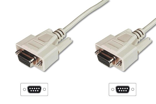 Digitus DB-9 Seriell Kabel 2m Formstøpt Beige