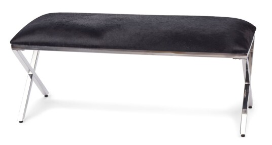 Warm & Comfy Benk Kuskinn 110x45x45 cm Natursvart