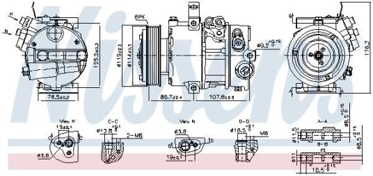 AC kompressor NISSENS 890751 AC kompressor NISSENS 890751