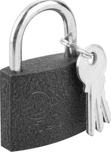 Top Tools Hengelås 90U301 40 mm, 2 Nøkler, Støpejern