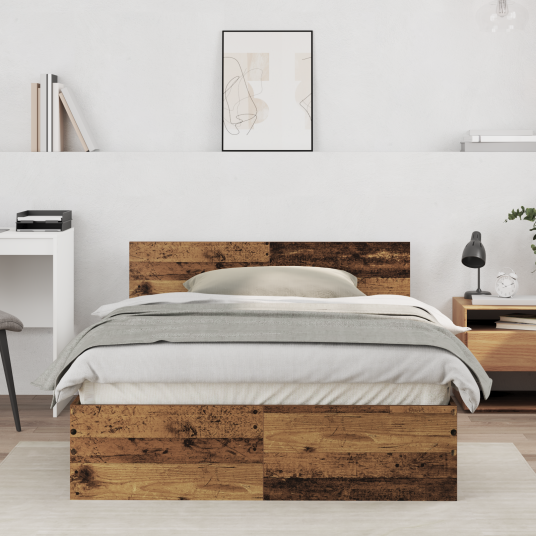 Sengestamme med hodegatt Gamle tre 120 x 190 cm Massivt tre