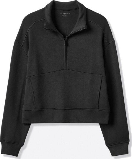 Travis Mathew Skyloft Soft 1/2 Zip Svart Golfgenser dame Black Large Travis Mathew Skyloft Soft 1/2 Zip Svart Golfgenser dame Black Large