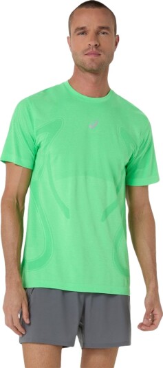 Asics Road Seamless Ss Top - Green - M