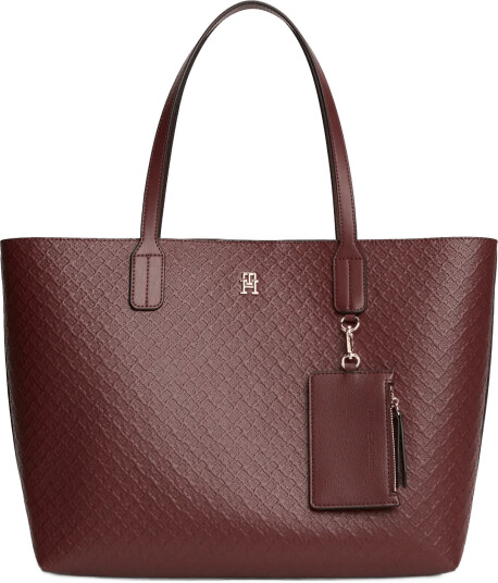 Tommy Hilfiger Th Icon Tote Mono Burgundy ONE SIZE