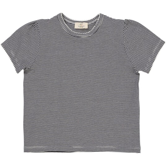 COPENHAGEN COLORS Marineblå/kremfarget stripete T-shirt 80