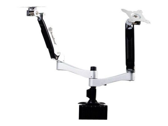 SilverStone ARM Two ARM22SC monteringssett - for 2 LCD-skjermer - sølv SilverStone ARM Two ARM22SC monteringssett - for 2 LCD-skjermer - sølv