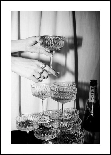 Champagne Glasses Print Plakat Plakat / 100x150cm