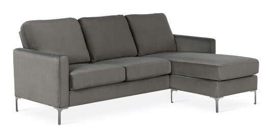 Novogratz Loft24 Chapman 2-pers. sofa, Grå fløyel Unoliving 1716482-02-0 1716482-01-0