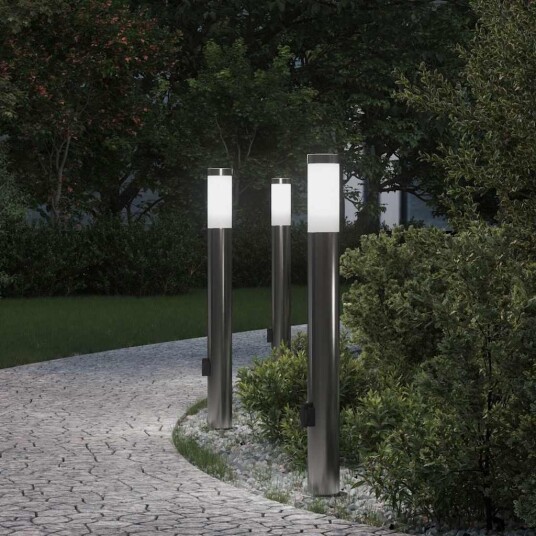 vidaXL Pullertlamper med stikkontakt 3 stk 80 cm rustfritt stål IP44