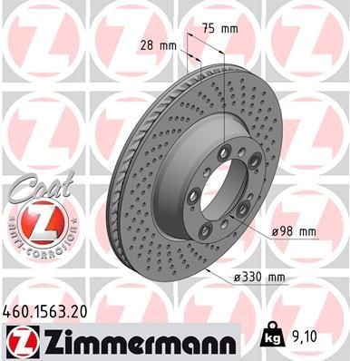 Bremseskive ZIMMERMANN 460.1563.20