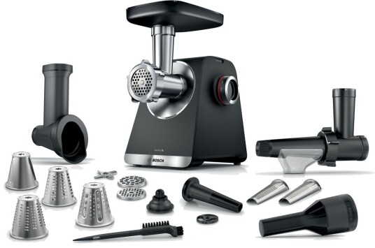 Bosch MFWS660B Series 6 Kjøttkvern med tilbehør - 2100W, 2 hastigheter - Sort/Sølv