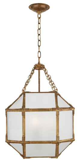 Morris taklampa Gilded Iron/frostat glas