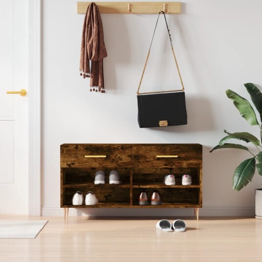 vidaXL Skobenk r?kt eik 102x35x55 cm konstruert tre