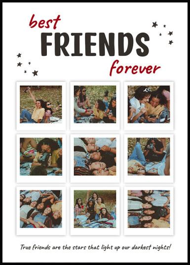 Best Friends Forever Personalized Photo Collage Plakat Plakat / 70x100cm