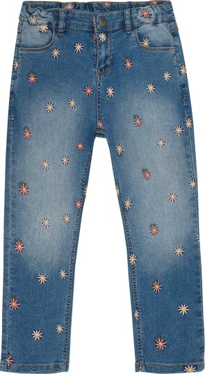 Minymo Jeans m. Broderi Blue Tåke Minymo 10 år 140 Jeans Blå