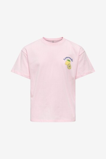 KIDS ONLY T skjorte kogCana Life SS Rlx Printed Top Jrs Rosa