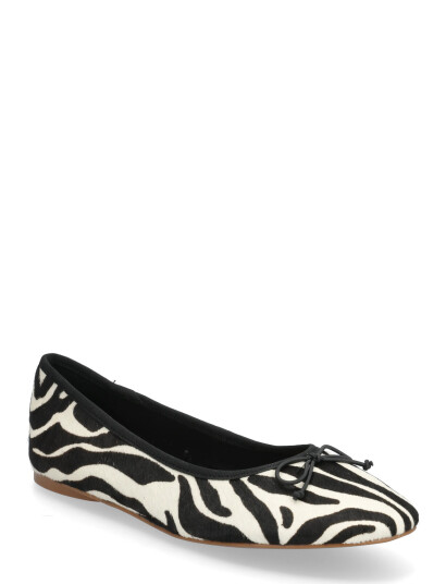 Mango Animal-Print Ballet Flats - Black - 35